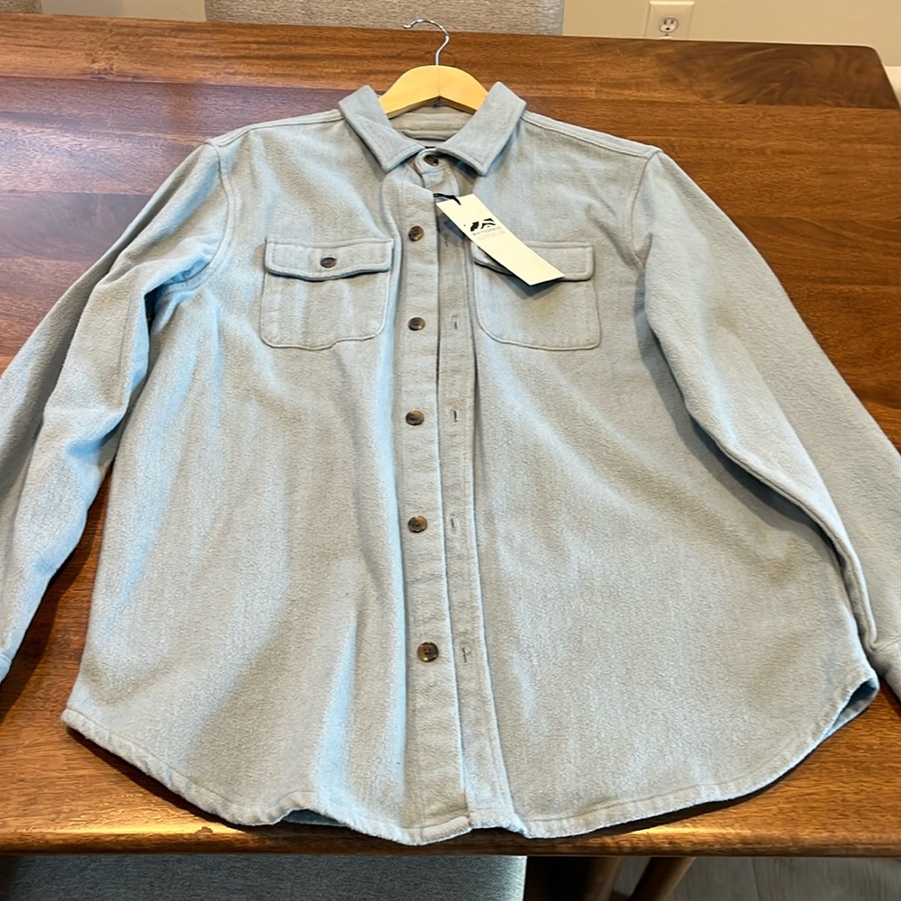 Whitespace Cotton Chamois Work Shirt Men’s size L. Cool Blue color NWT